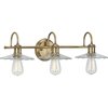 Progress Lighting Fayette Collection Vintage Brass Three-Light Bath P300288-163